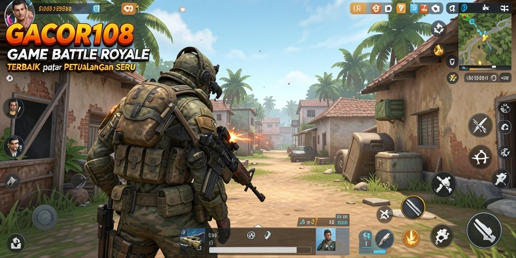 Gameplay seru dalam GACOR108 Battle Royale.
