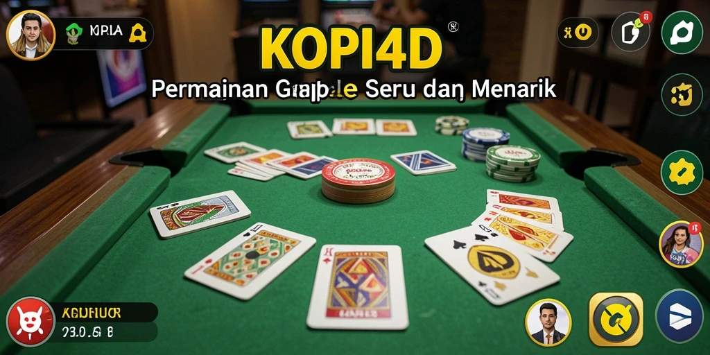Tampilan gameplay seru KOPI4D dengan aksen Gaple yang menarik.
