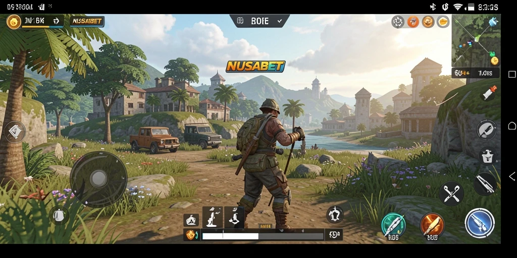 Gameplay NUSABET dalam dunia terbuka yang menakjubkan.