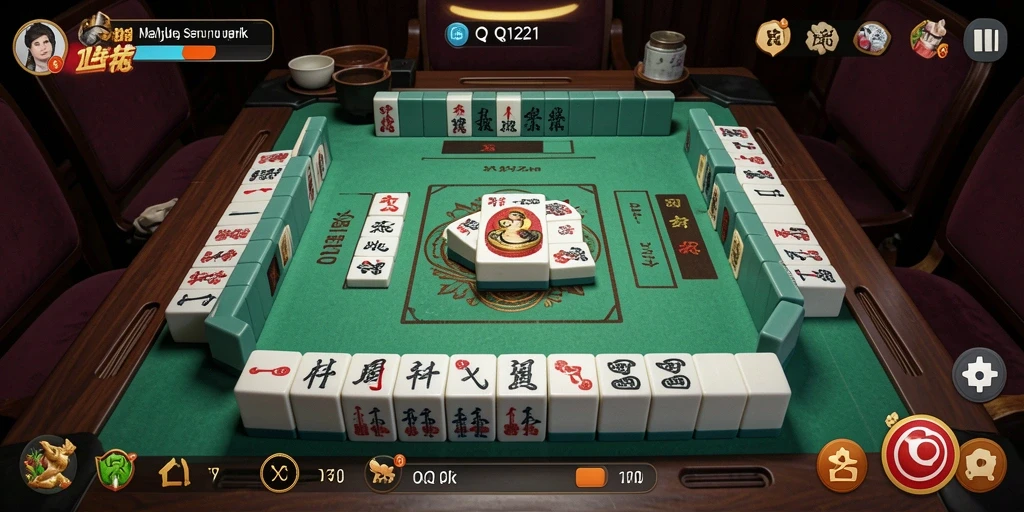 Tampilan gameplay Mahjong yang seru di QQ1221.