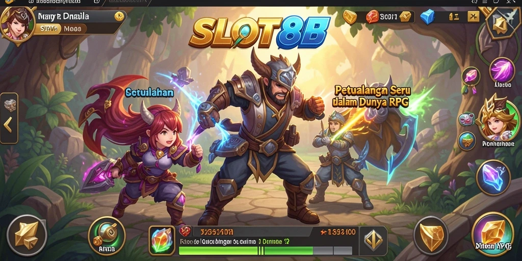 Tangkapan layar utama SLOT88 menampilkan aksi seru dalam gameplay RPG.